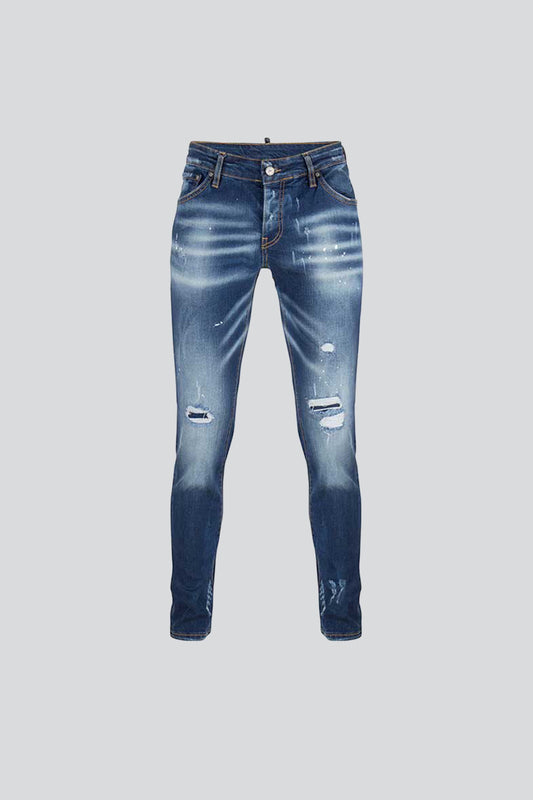 FERVENCY BLEACHED HOLE DENIM JEANS