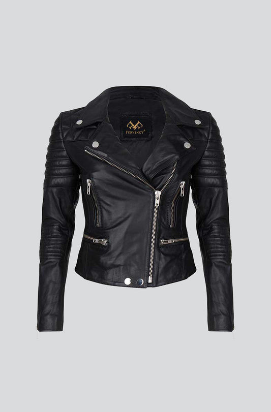 FERVENCY LEATHER MOTOR WOMEN JACKET