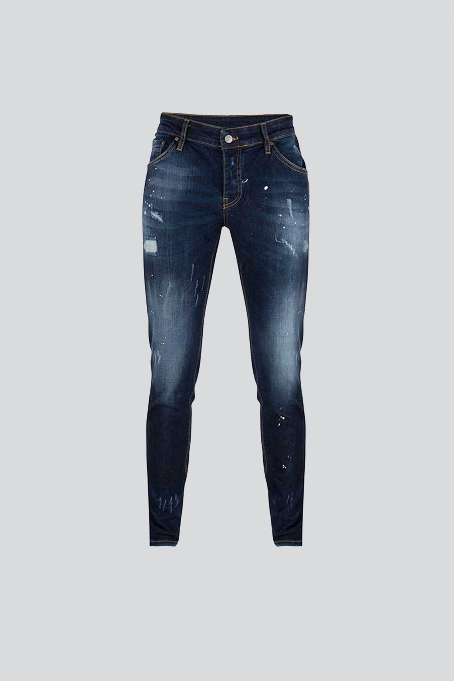 FERVENCY PATCH STITCHES DARK DENIM JEANS