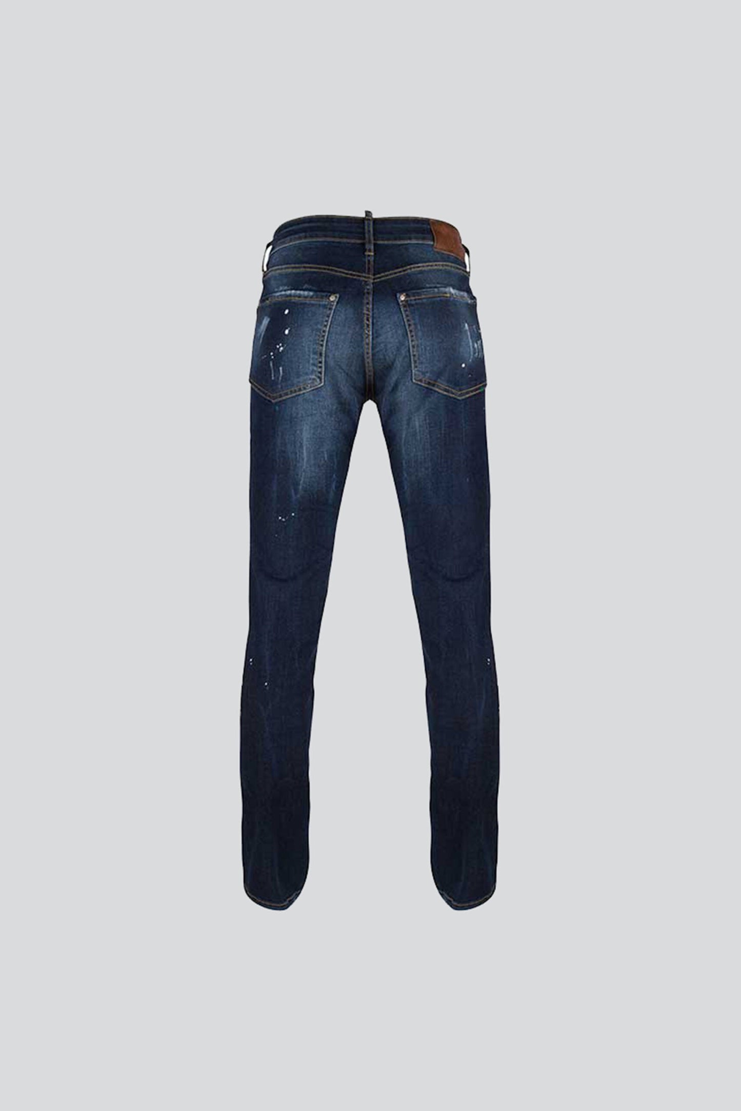 FERVENCY PATCH STITCHES DARK DENIM JEANS